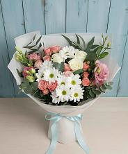 Букет цветов из:  Розы, Лизиантусы и Хризантемы в Желябино
