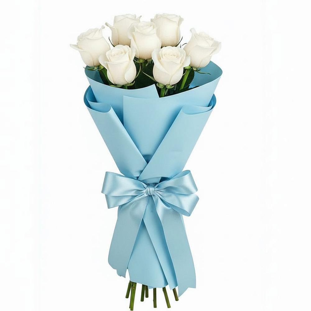 Букет 7 белых роз Проуд в Желябино