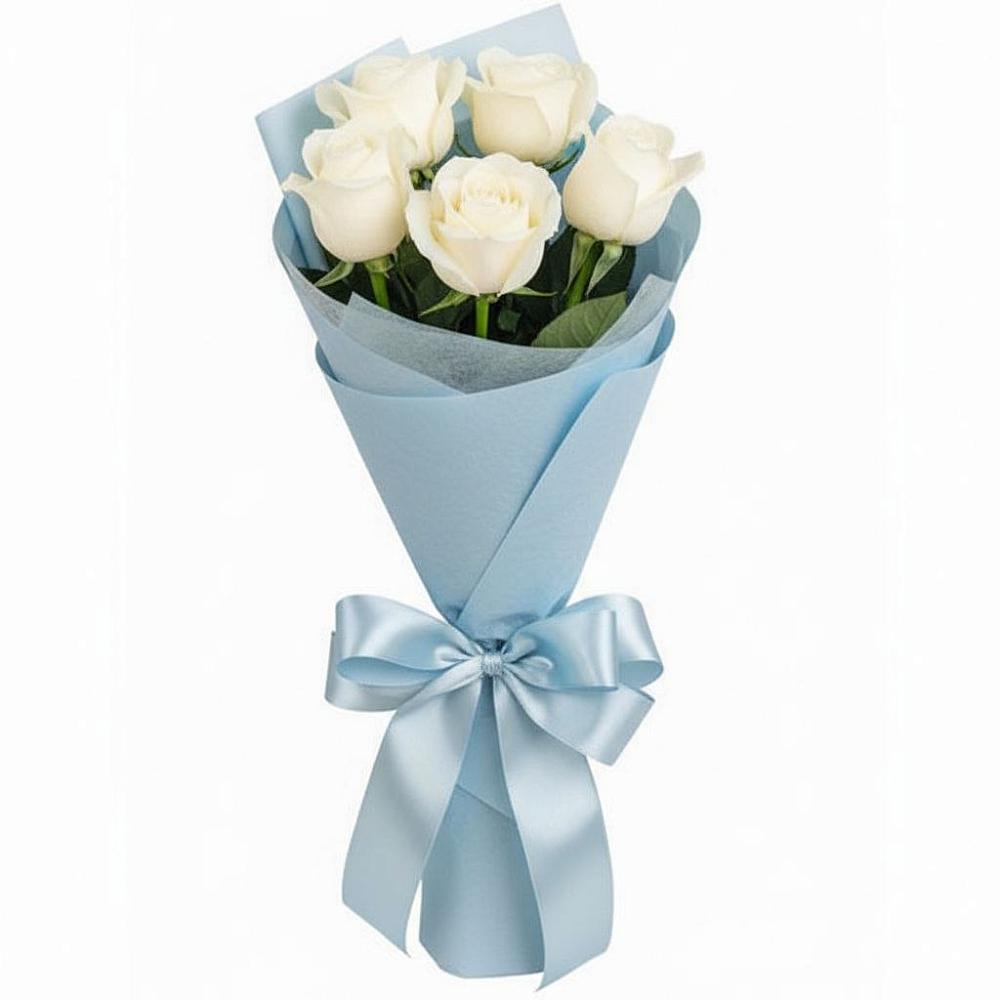 Букет 5 Белых роз Проуд в Желябино