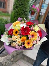 Букет цветов из:  Герберы, Ромашки, Хризантемы, Розы и Подсолнухи #REPLACE_PRED# Желябино