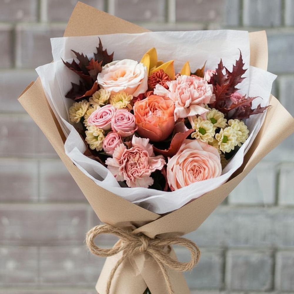 Букет цветов из: Гвоздики, Хризантемы и Розы в Желябино