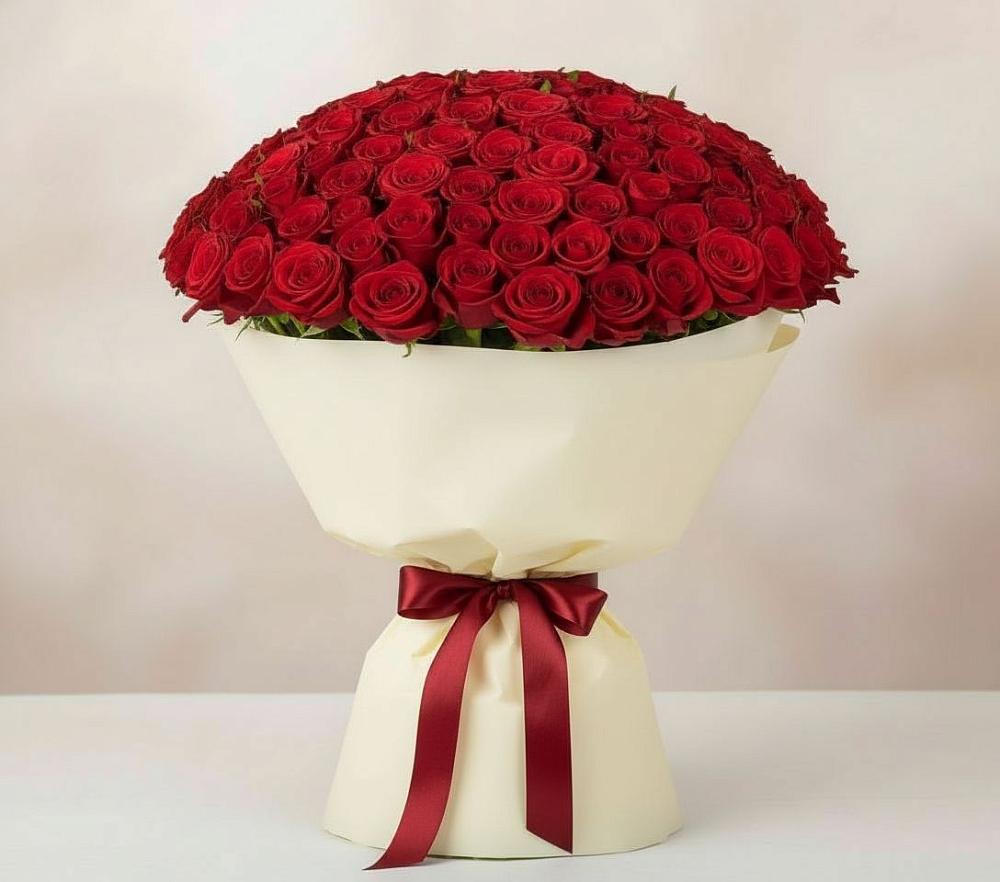 Букет 101 Красная роза Милано в Желябино