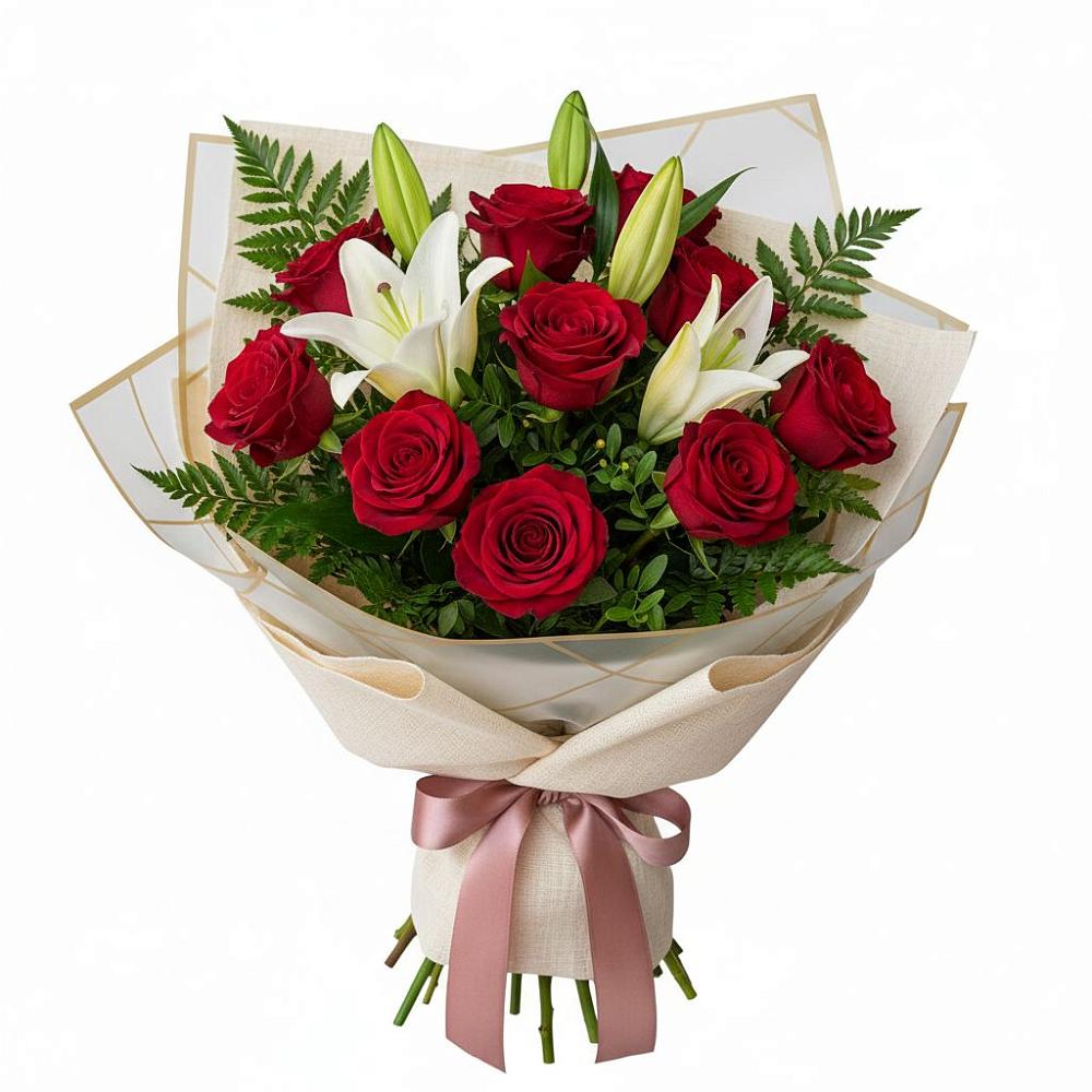 Букет цветов из: Лилии и Розы в Желябино