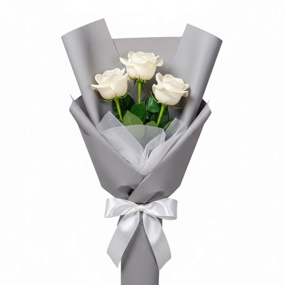 Букет 3 белые розы в Желябино