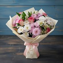 Букет цветов из:  Хризантемы, Альстромерии и Розы в Желябино