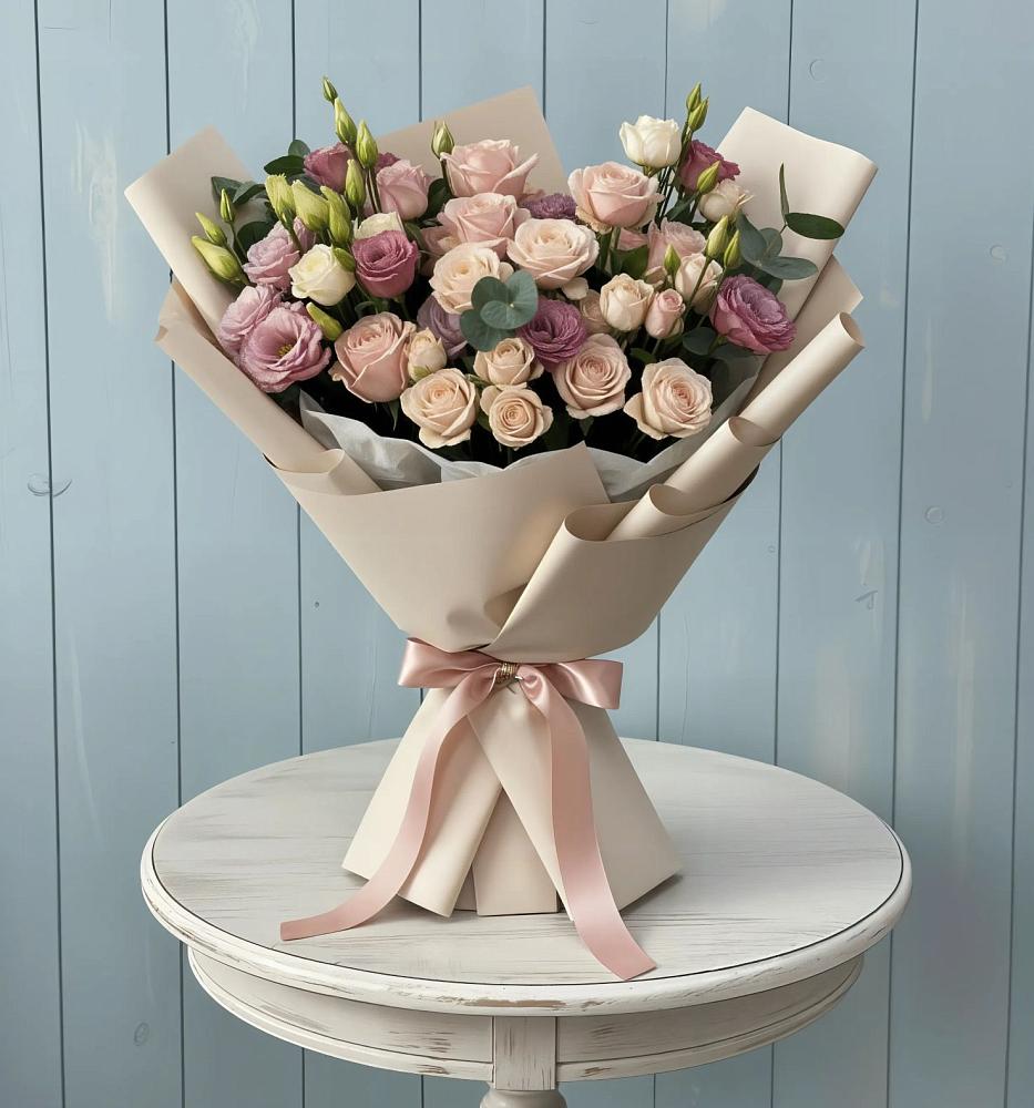 Букет цветов из: Розы и Лизиантусы в Желябино