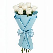 Букет 7 белых роз Проуд в Желябино