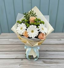 Букет цветов из:  Герберы, Розы и Хризантемы в Желябино